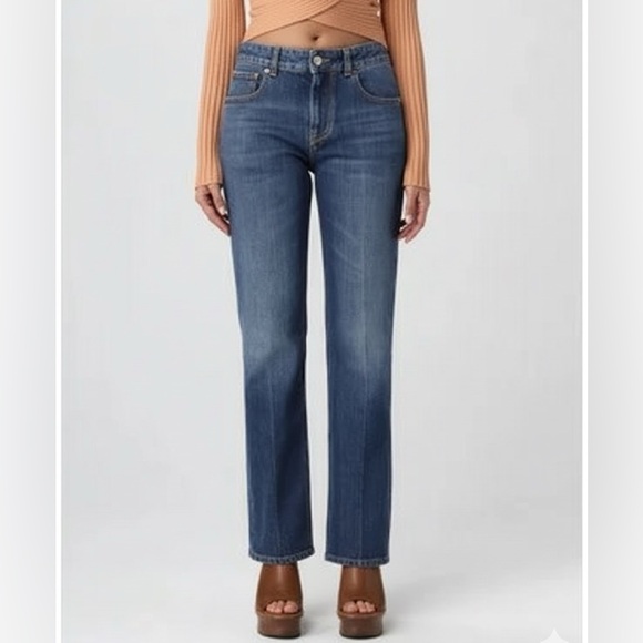 NWT Stella McCartney Vintage Dark Blue Slim Leg Jeans Mid Rise Sz 31 - Picture 1 of 14